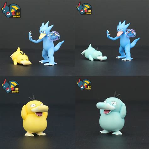 Scale World Zukan Evolution Of Psyduck Set Pokemon Statue Bf