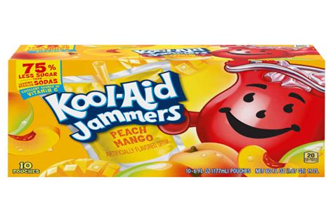 Kool Aid Jammers Peach Mango Flavored 0 Juice Drink 10 Ct Box 6 Fl