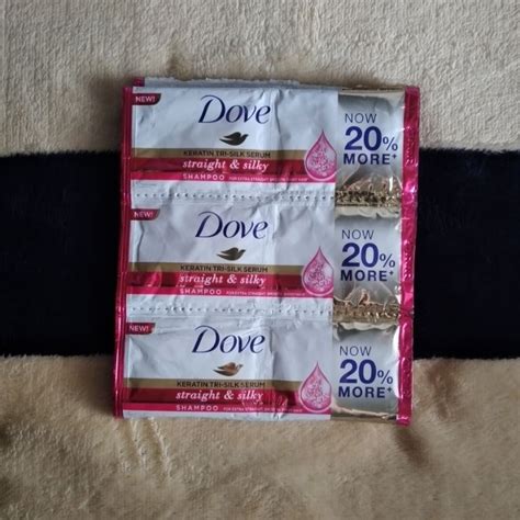 12pcs 1 DOZEN Dove Pink Shampoo TWIN PACK SACHET Straight Silky