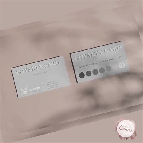 Editable Printable Loyalty Card Template Double Sided Diy Loyalty Card