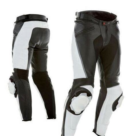 MENS BIKER RACING MOTORCYCLE LEATHER ARMOURED TROUSER MOTORBIKE LEATHER