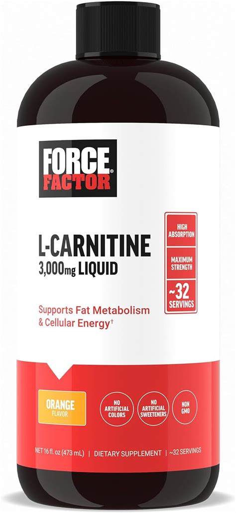 Force Factor Suplemento De L Carnitina L Carnitina L Quida De Mg