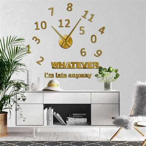 Large 3d Modern Frameless Diy Wall Clock Sticker Decals Tiptophomedecor