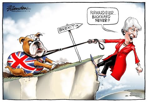 Cartoon Is Theresa May Dragging The Uk Over The Edge With Brexit