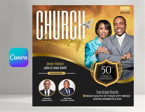 Church Anniversary Flyer Etsy