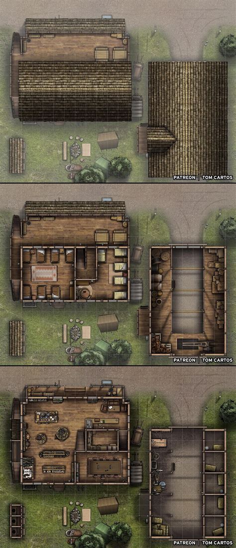 Battlemap General Store The Broken Compass A Three Level Traders