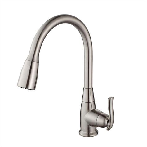 Kraus Single Lever Pull Out Kitchen Faucet Satin Nickel The Home