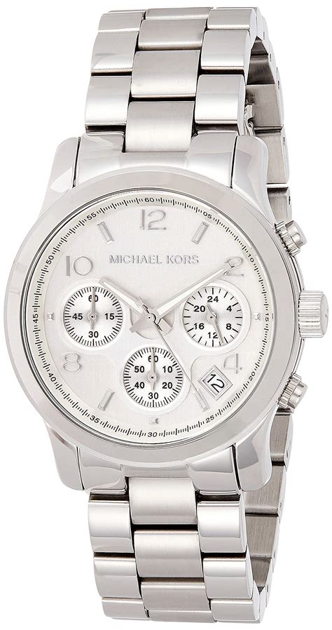 Michael Kors Watches Silver Chronograph With Stones