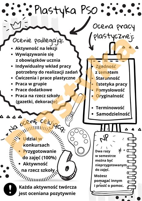 Plastyka oceniane aktywności Złoty nauczyciel