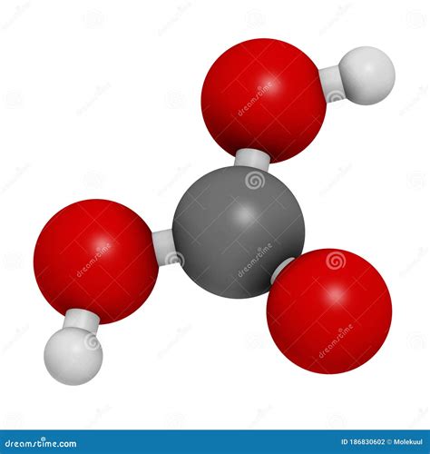 Carbonic Acid Molecule D Rendering Formed When Carbon Dioxide Is