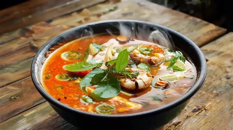 Bowl Of Traditional Japanese Ramen With Steaming Hot Broth And Toppings Stock Video Video Of
