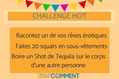 Challenge à Faire 75 Idées De DÉfis à Relever Hot Et Rigolos