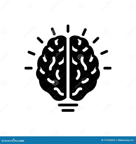 Black Solid Icon For Open Minded Motivation And Inspiration Stock