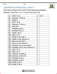 13 Simple Algebra Worksheet Templates Word PDF Worksheets Library