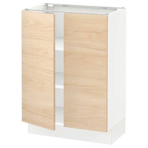 Sektion Base Cabinet With Shelves2 Doors Whiteaskersund Light Ash Effect 24x15x30 Ikea