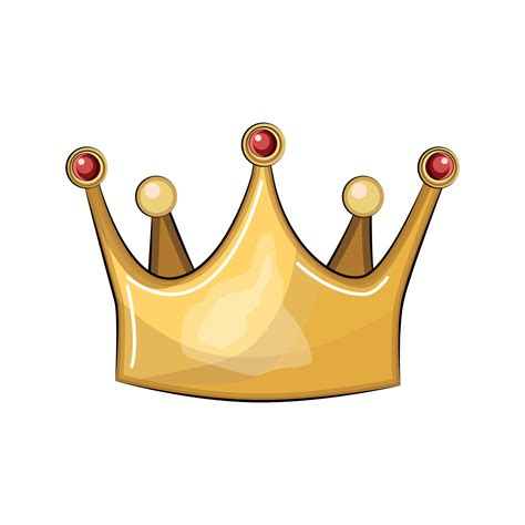 Flat Crown King Icon Queen Princess Design Crown Gold Royal Corona