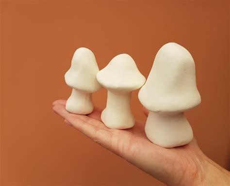 Paint Your Own Mushrooms Set Of 3 Ceramic Bisque Garden Etsy