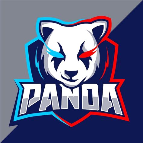 Design Do Logotipo Do Mascote Da Panda Vetor Premium