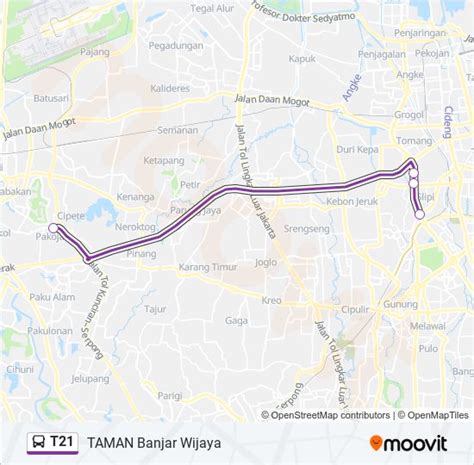 Rute T21 Jadwal Pemberhentian Peta TAMAN Banjar Wijaya Diperbarui