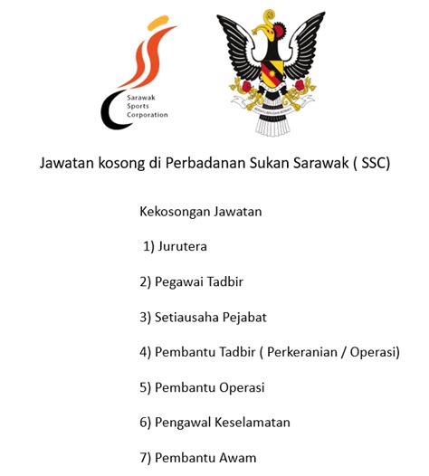 Jawatan Kosong Di Perbadanan Sukan Sarawak Ssc