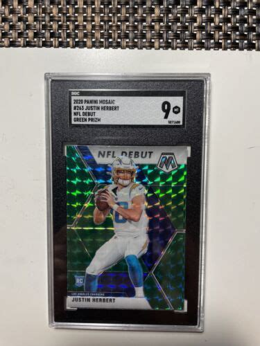 Panini Mosaic Nfl Debut Mosaic Green Prizm Justin Herbert