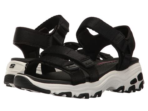 Skechers D’lites Fresh Catch Women S Sandals Yoga Foam Black White 31514 Size 8 For Sale Online