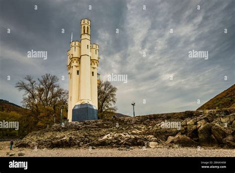 Mouse Tower In Bingen Am Rhein At Low Water Beginning Of The Middle