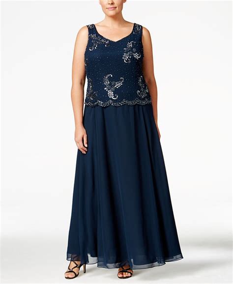 J Kara Plus Size Beaded Gown And Jacket Macys