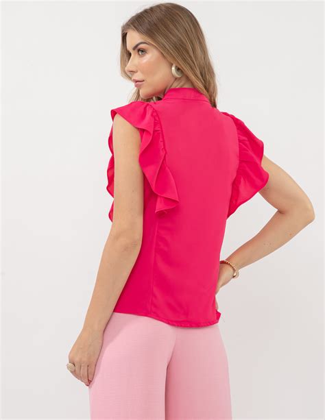 Blusa Renda Guipir Pink Sangue Latino