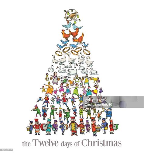 The Twelve Days Of Christmas Greeting Card High Res Vector Graphic