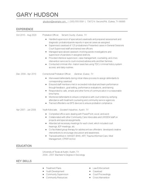 Probation Officer Resume Examples And Tips Zippia