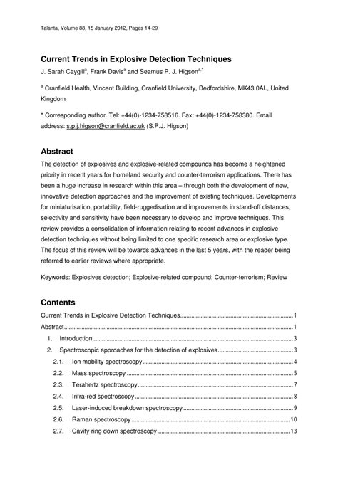 current trends  explosive detection techniques
