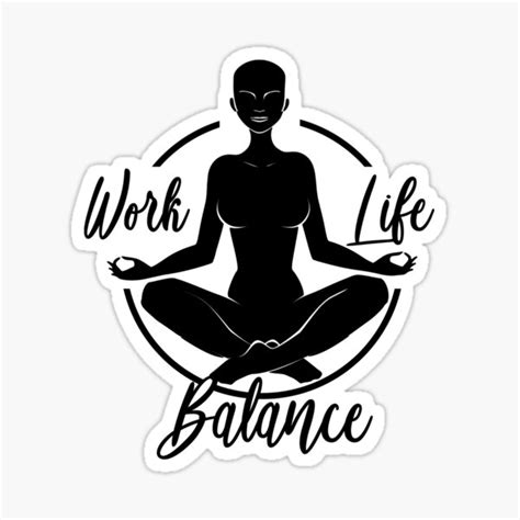 Work Life Balance Meditation Logo Sticker By Shurikaner Redbubble