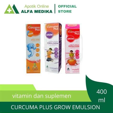 Curcuma Plus Grow Emulsion Rasa Jeruk Blackurrant Strawberry Sirup