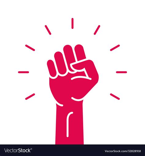 Fist Hand Power Logo Protest Strong Raised Vector Image