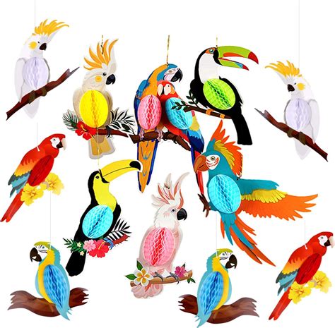 Amazon Pieces Parrot Honeycomb Hanging Decorations Vankcp