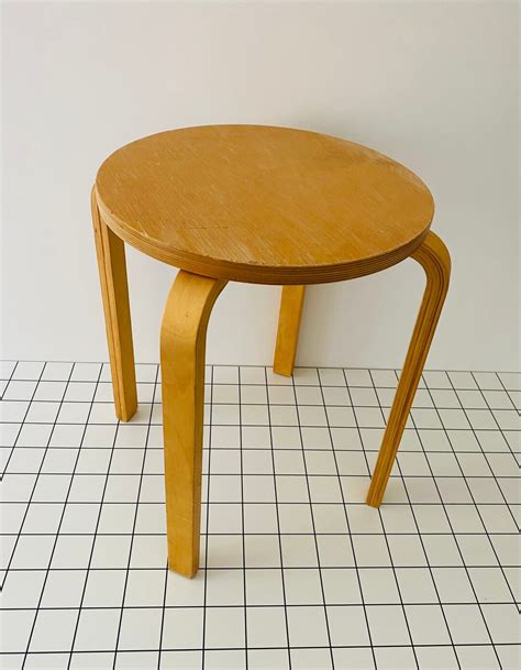 Vintage IKEA FROSTA Stool From 1999 Alvar Aalto Artek Style Plywood