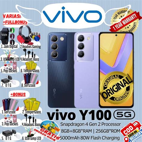 Jual VIVO Y100 5G Y100 4G 8 128 8 256 BARU 100 ORI GARANSI RESMI