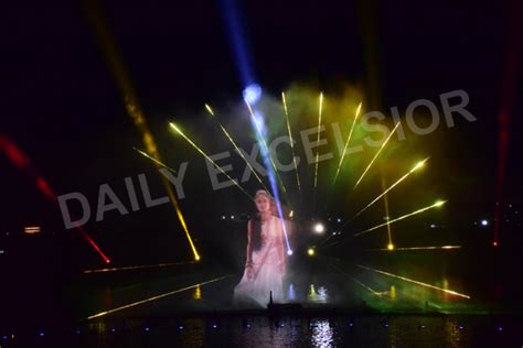 A View Of Musical Water Fountain With Laser Light Sound Show At Bagh