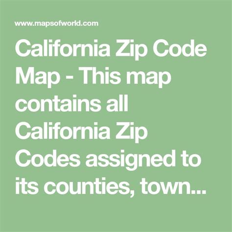 California Zip Code Map This Map Contains All California Zip Codes