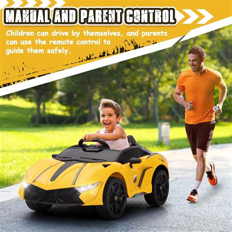 Tobbi Auto Deportivo Eléctrico De 12 V Para Niños Con Control Remoto De 3 Velocidades Auto