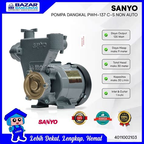 Jual Sanyo Pompa Air Jet Pump Jetpump Sumur Dangkal Pwh Cs C S