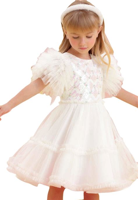 Vestido Infantil Festa Branco Petit Cherrie Branco Compre Agora