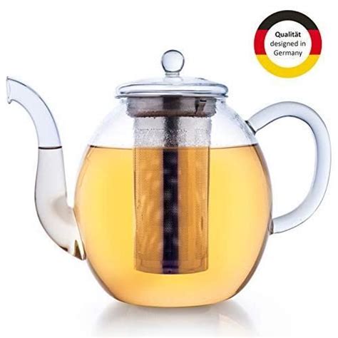 Théière de verre Creano 1 5l infuseur de thé 3 pièces avec tamis