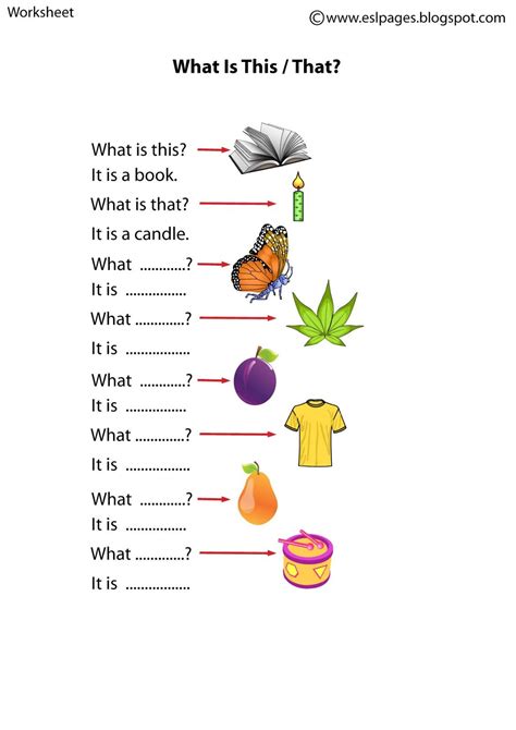 This That These Those Worksheets For Kids