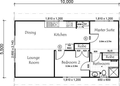 2 Bedroom Guest House Floor Plan Planos