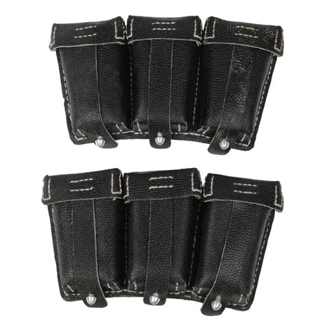 Aliexpress.com : Buy Pair WWII German Mauser 98k Triple Ammo Leather Ammunition Pouch Black ...