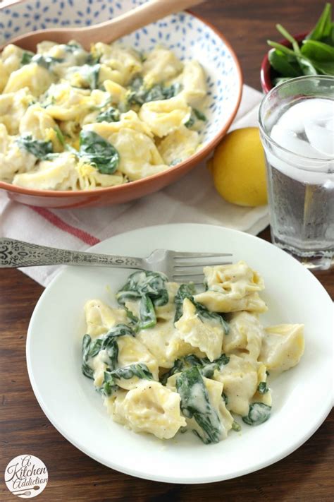 Tortellini With Spinach And Lemon Cream Sauce A Kitchen Addiction