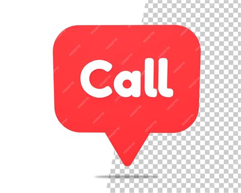premium psd call red icon label  render