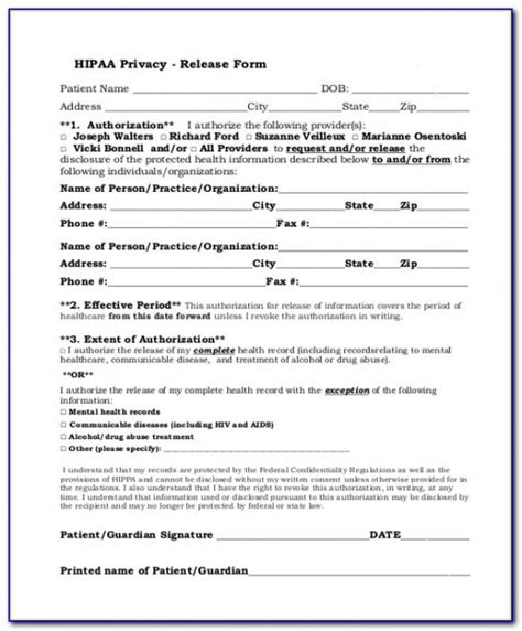 Professional Counseling Release Of Information Form Template Pdf